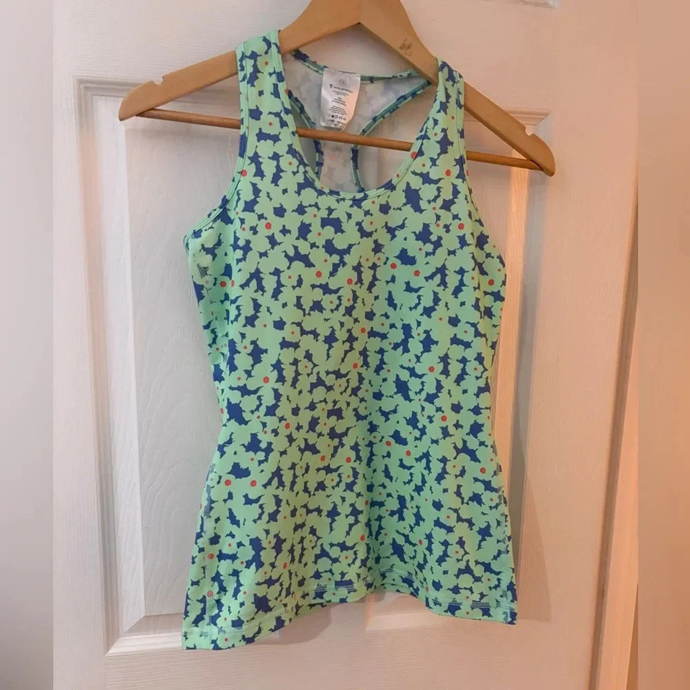 Ivivva girls Lululemon racer back tank green purple size 12